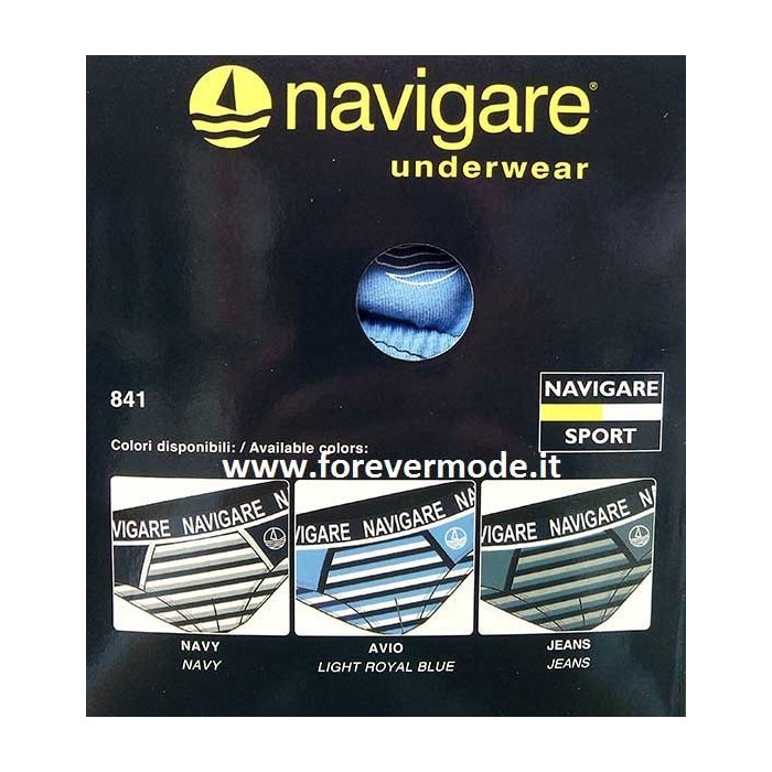 3 Slip uomo Navigare in cotone elasticizzato rigato con bande