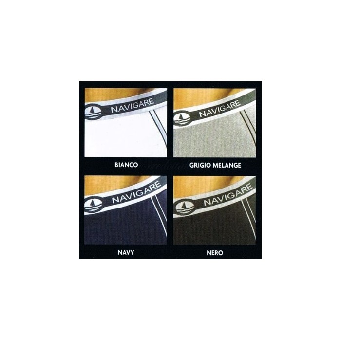 6 Slip uomo Navigare in cotone con bande elastico esterno logato
