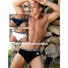 3 Slip uomo Navigare in cotone con elastico logato e stampa 2