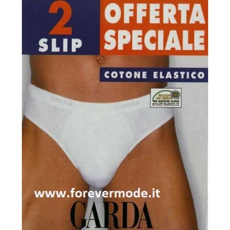 2 Slip uomo Garda Mini in cotone elasticizzato con elastico esterno loggato