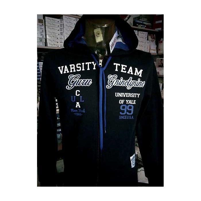 Felpa uomo Guru con logo stampato e ricamato con cappuccio