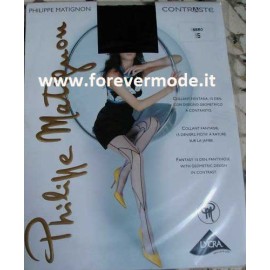 Collant donna Matignon Contraste fantasia geometrica a contrasto