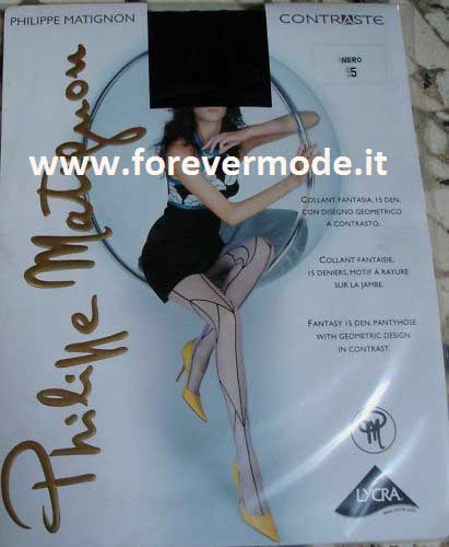 Collant donna Matignon Contraste fantasia geometrica a contrasto