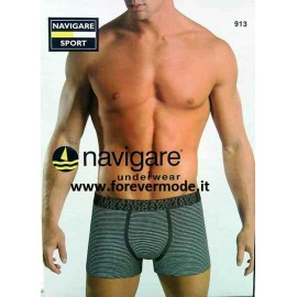 3 Boxer uomo Navigare in cotone a righe tinto in filo e bande
