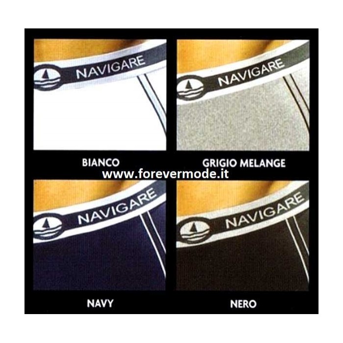 3 Boxer uomo Navigare cotone elasticizzato con logo e bande