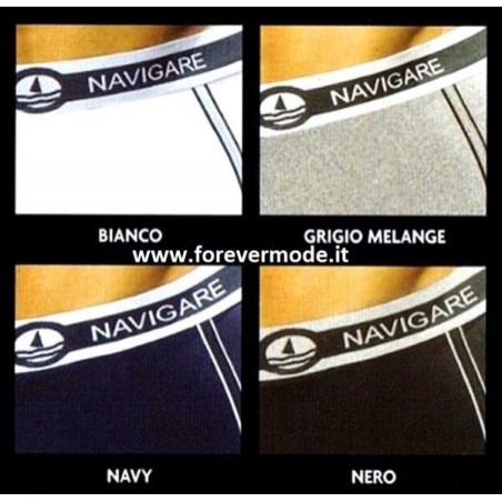 3 Boxer uomo Navigare cotone elasticizzato con logo e bande