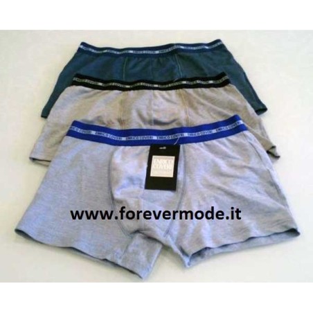 3 Boxer uomo Enrico Coveri in cotone con elastico esterno logato