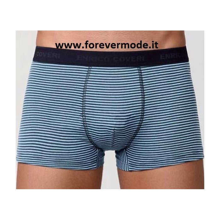 3 Boxer uomo Enrico Coveri in cotone con motivo a righe fini