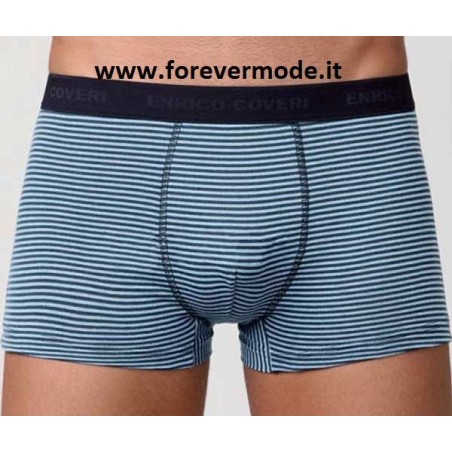 3 Boxer uomo Enrico Coveri in cotone con motivo a righe fini