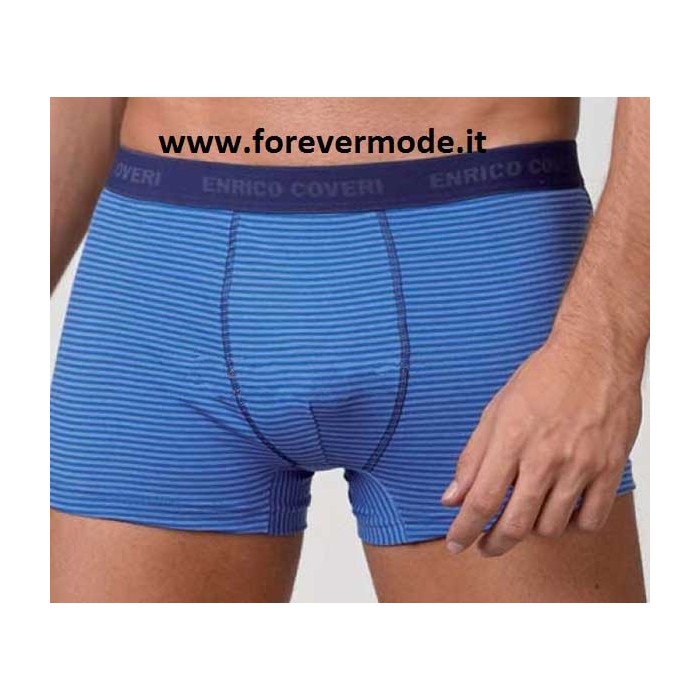 3 Boxer uomo Enrico Coveri in cotone con motivo a righe fini