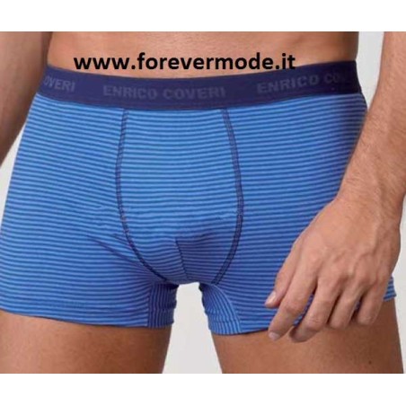 3 Boxer uomo Enrico Coveri in cotone con motivo a righe fini