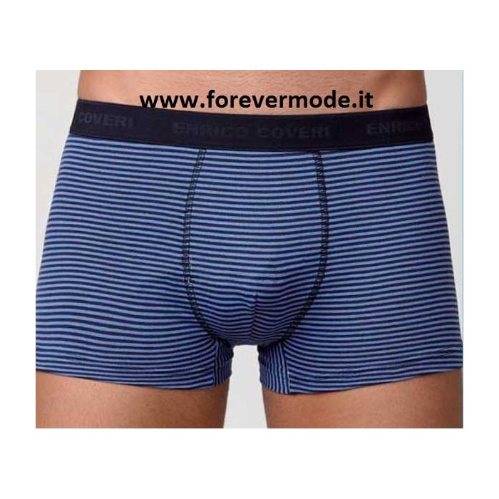 3 Boxer uomo Enrico Coveri in cotone con motivo a righe fini
