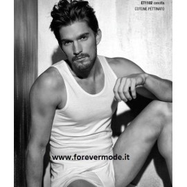 3 Canotte uomo Enrico Coveri spalla larga in cotone pettinato