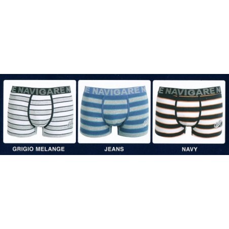 3 Boxer uomo Navigare cotone elasticizzato con motivo a righe