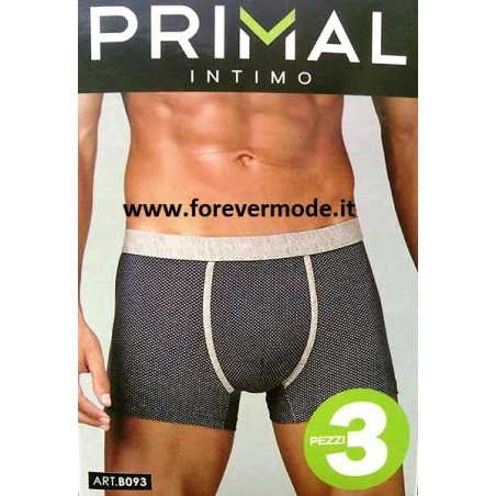 3 Boxer uomo Primal in cotone fantasia con bande ed elastico logo