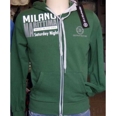 Felpa uomo Papeete con stampa logo frontale, tasche e cappuccio