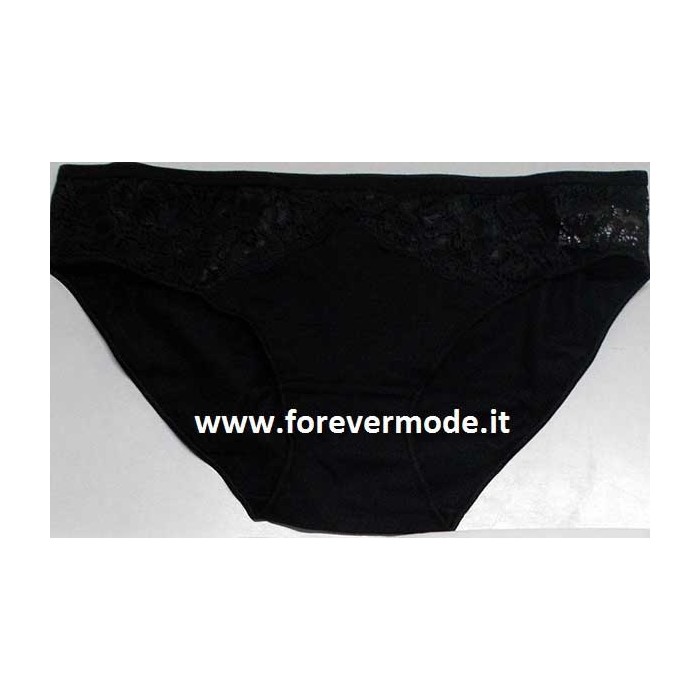2 Slip da donna Cotonella in cotone elasticizzato con inserti di pizzo