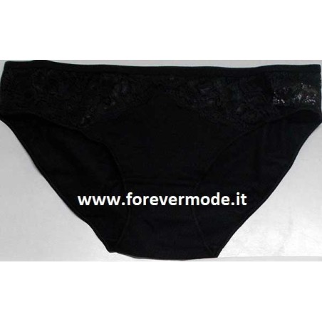2 Slip da donna Cotonella in cotone elasticizzato con inserti di pizzo