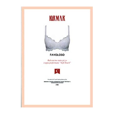 Reggiseno donna Lormar tutto pizzo con coppe appena imbottite