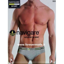 3 Slip uomo Navigare in cotone con bande elastico esterno logato
