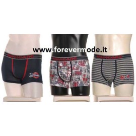 3 Boxer uomo Navigare in cotone a 3 fantasie con elastico logato
