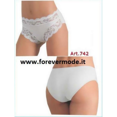 3 Slip Culotte donna Jadea in pizzo elasticizzato e cotone modal