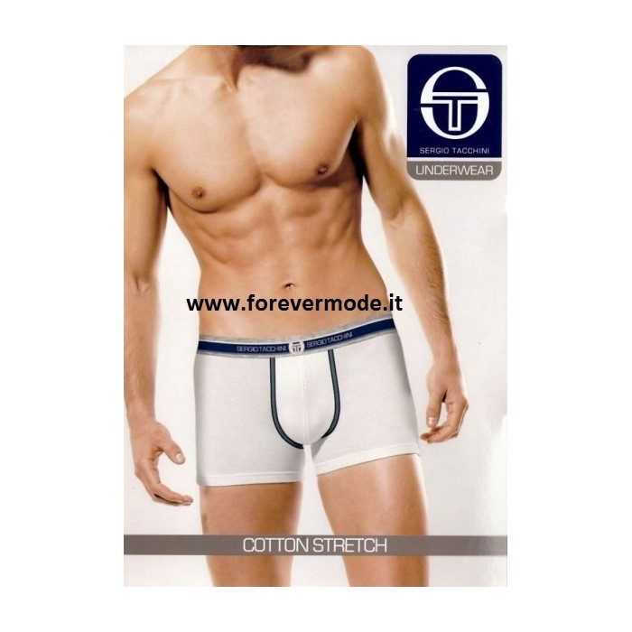 3 Boxer uomo Sergio Tacchini in cotone elasticizzato con elastico esterno loggato