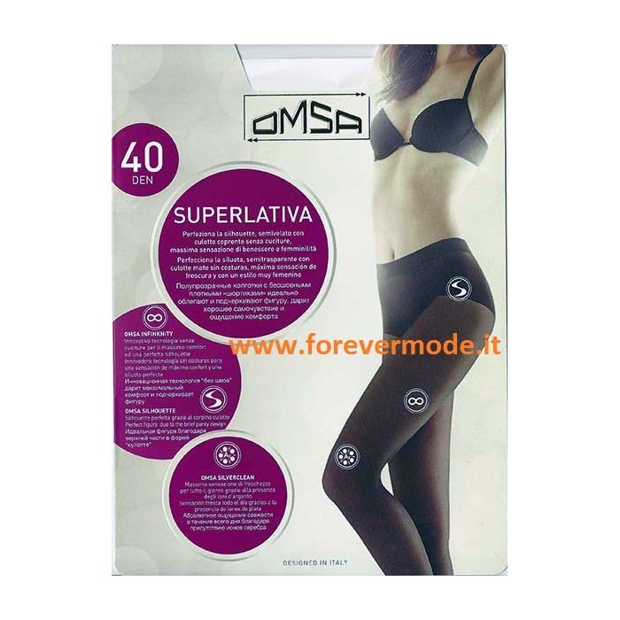 2 Collant donna Omsa Superlativa 40 con culotte coprente