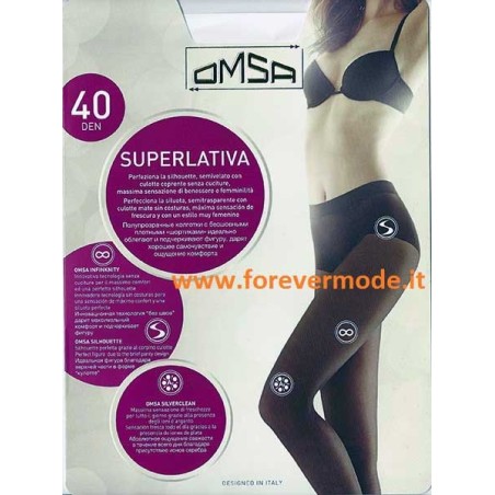 Collant donna Omsa Superlativa 40 con culotte coprente