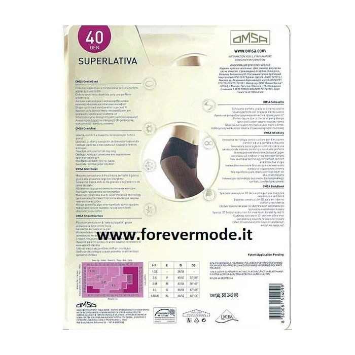 Collant donna Omsa Superlativa 40 con culotte coprente