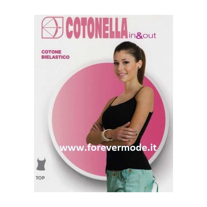 Canottiera donna Cotonella spalla stretta in cotone bielastico