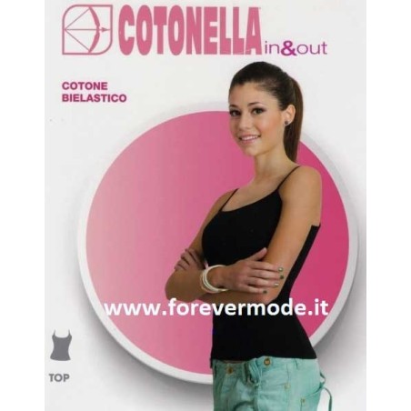 Canottiera donna Cotonella spalla stretta in cotone bielastico