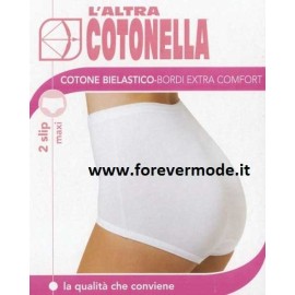 2 Slip da donna Cotonella maxi in cotone bi-elastico con elastici tubolari 2