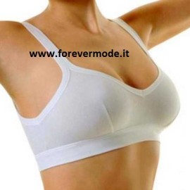 Brassiere donna Cotonella sportivo in cotone senza ganci dietro