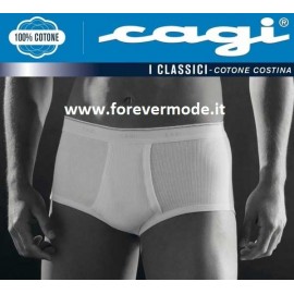 Slip uomo Cagi alto e classico a costina con apertura