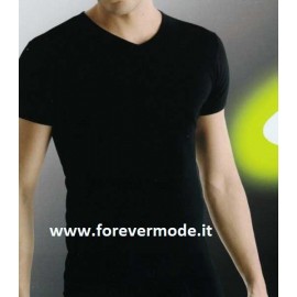 T-shirt uomo Ever manica corta con scollo a V in jersey di cotone aderente 2