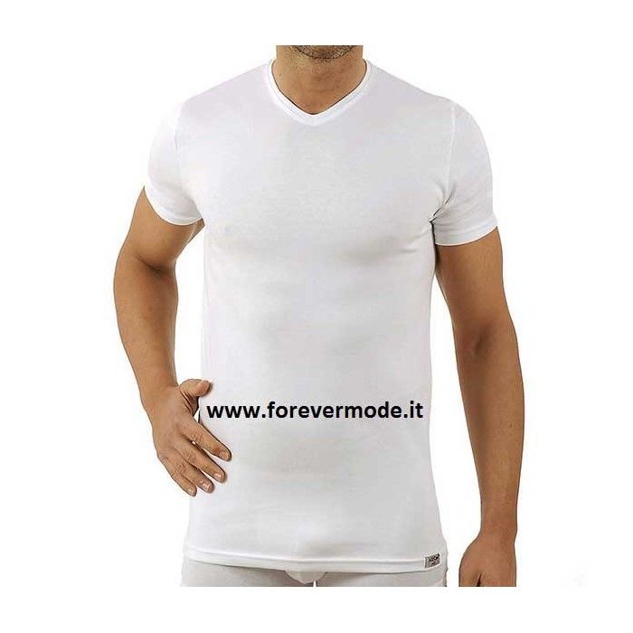 T-shirt uomo Axiom manica corta  con scollo V in cotone elasticizzato con logo