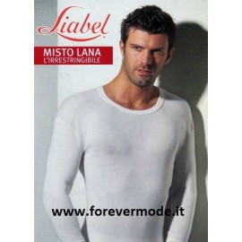 T-Shirt uomo Liabel rasata a manica lunga a girocollo in misto lana pesante