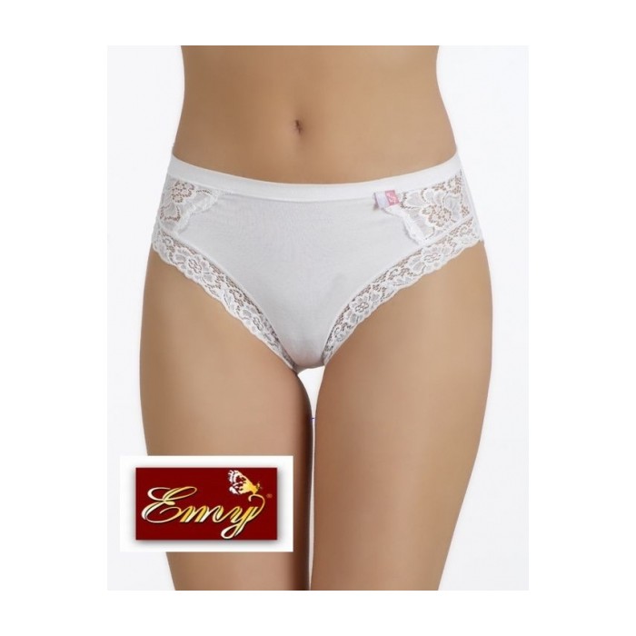 3 Slip donna Emy in cotone modal e pizzo con elastici antisegno