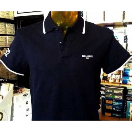 Polo uomo Baci & Abbracci, logo frontale e sul collo con riga