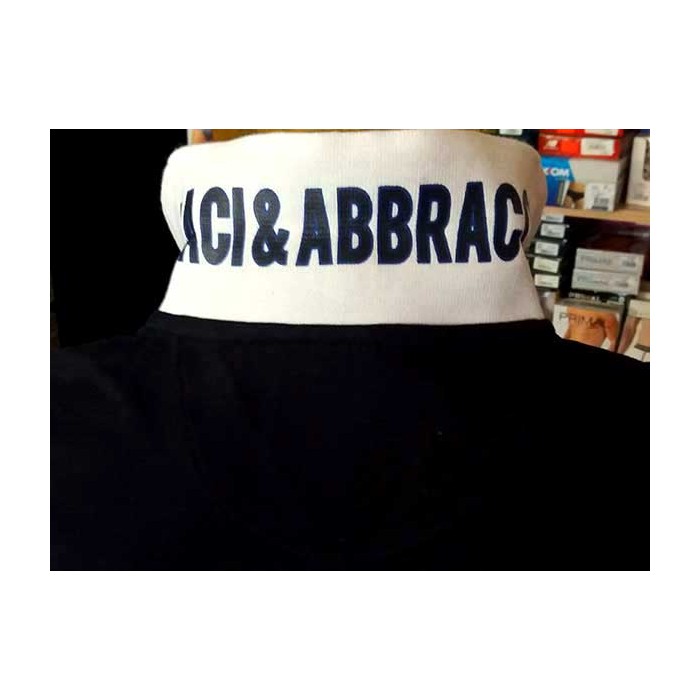Polo uomo Baci & Abbracci, logo frontale e sul collo con riga