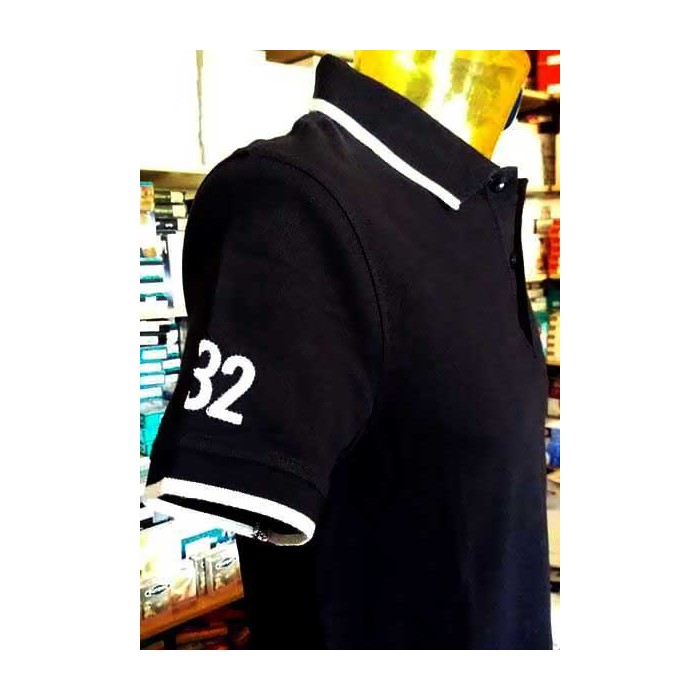 Polo uomo Baci & Abbracci, logo frontale e sul collo con riga