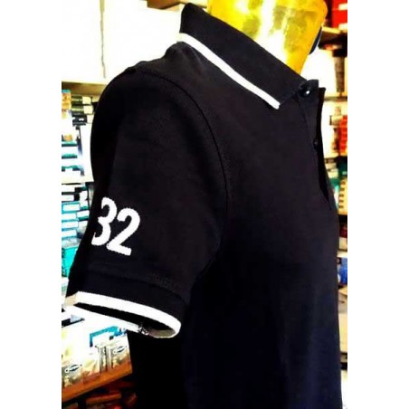 Polo uomo Baci & Abbracci, logo frontale e sul collo con riga