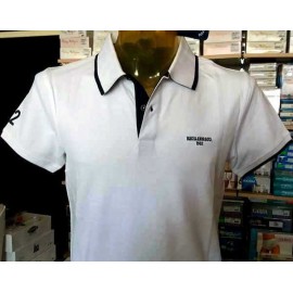 Polo uomo Baci & Abbracci, logo frontale e sul collo con riga