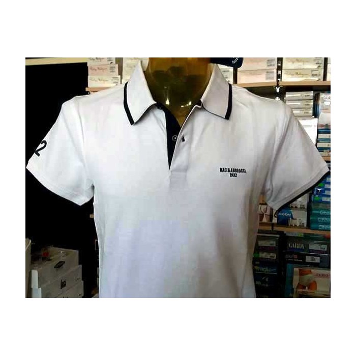 Polo uomo Baci & Abbracci, logo frontale e sul collo con riga