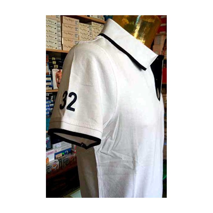 Polo uomo Baci & Abbracci, logo frontale e sul collo con riga