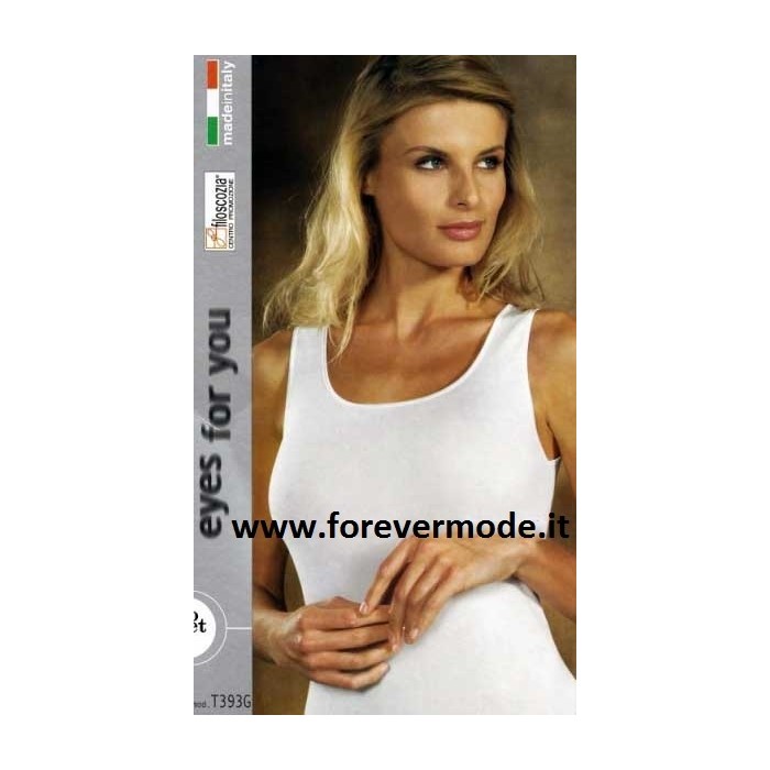 Canotta donna Moretta spalla larga in filoscozia profili in raso