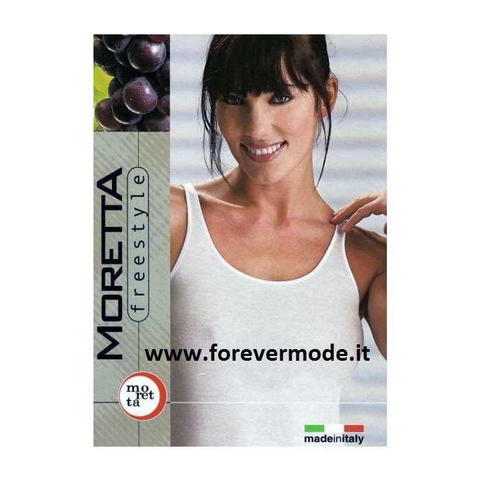 3 Canotte donna Moretta spalla media in cotone con profili raso