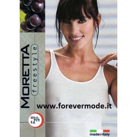 3 Canotte donna Moretta spalla media in cotone con profili raso