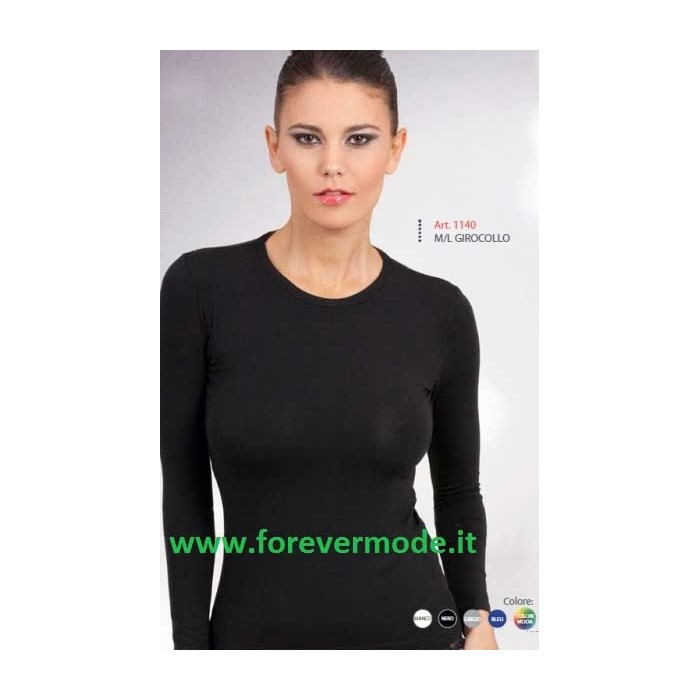 Maglia donna Egi esternabile girocollo manica lunga in modal